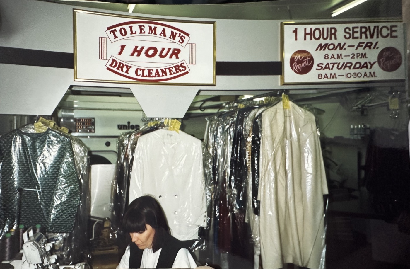 Toleman's Dry Cleaners — front counter / customer area